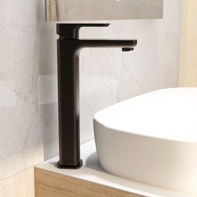 Flite Tall Basin Mixer - Matte Black